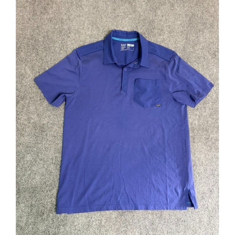 5.11 Tactical Polo Shirt Mens Blue ShortSleeve Performance Utility Pocket Size M